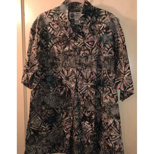 Tribal Hawaiian Shirt Tall Men’s L Casual Basic Options Excellent Condition
